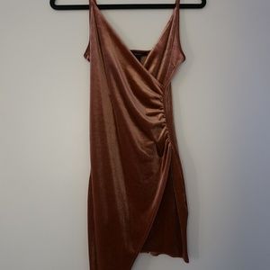 Forever21 Copper Velvet Bodycon Dress